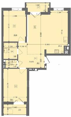 2-комнатная 69.89 м² в ЖК Этно Дом от 19 000 грн/м², с. Горишний