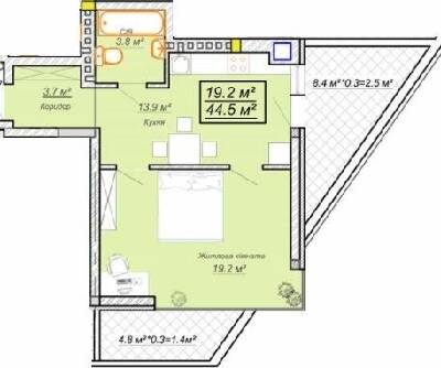 1-комнатная 44.5 м² в ЖК Grand Village от 22 000 грн/м², с. Сокольники