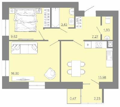 2-кімнатна 56.93 м² в ЖК Проект Панорама від 15 350 грн/м², м. Пустомити