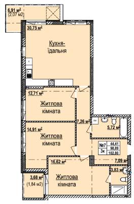 3-комнатная 102.5 м² в ЖК The High Hills от 28 250 грн/м², Львов