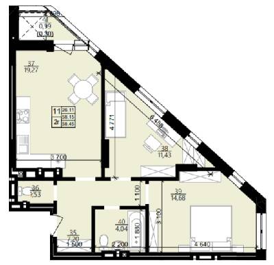 2-комнатная 58.45 м² в ЖК Свитанок от 20 150 грн/м², Львов