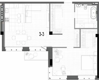 2-кімнатна 91.6 м² в КБ на Короленко від 33 150 грн/м², Дніпро