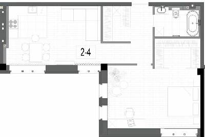 1-комнатная 69 м² в КД на Короленко от 36 050 грн/м², Днепр