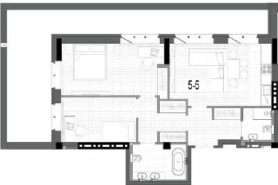 2-кімнатна 88.6 м² в КБ на Короленко від 33 150 грн/м², Дніпро