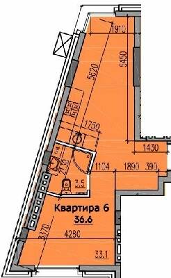 1-комнатная 36.6 м² в КД Классик Холл от 39 150 грн/м², Днепр