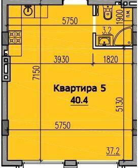 1-кімнатна 40.4 м² в КБ Класік Хол від 39 150 грн/м², Дніпро
