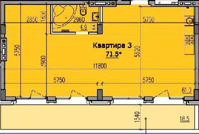 3-кімнатна 71.5 м² в КБ Класік Хол від 39 150 грн/м², Дніпро