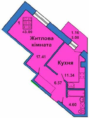 1-кімнатна 43 м² в ЖК на вул. Весняна, 9 від 19 000 грн/м², Полтава