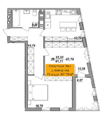 2-кімнатна 67.78 м² в ЖК Адамант від 13 800 грн/м², Тернопіль