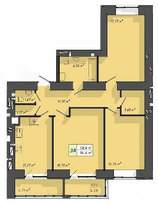 3-комнатная 94.4 м² в ЖК Львовский от 17 000 грн/м², Тернополь