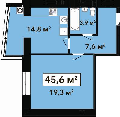 1-комнатная 45.6 м² в ЖК Перлина Проскурова-2 от 15 100 грн/м², Хмельницкий