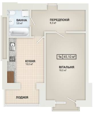 1-кімнатна 45 м² в ЖК Містечко Козацьке від 12 900 грн/м², Івано-Франківськ