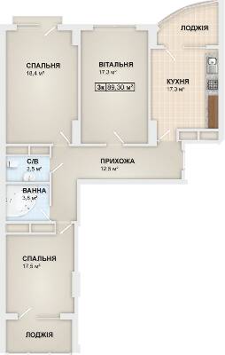 3-кімнатна 89.3 м² в ЖК LYSTOPAD від 16 300 грн/м², Івано-Франківськ