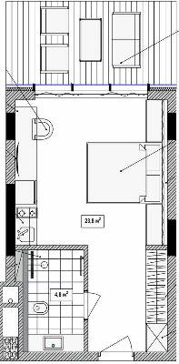 1-комнатная 29 м² в Апарт-комплекс Le Méandre от 56 050 грн/м², с. Поляница