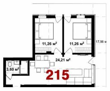3-комнатная 55.6 м² в Апарт-комплекс Wood Apartments от 61 650 грн/м², с. Яблоница