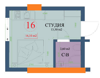 Студия 16.1 м² в ЖК Куликовский от 31 600 грн/м², Харьков