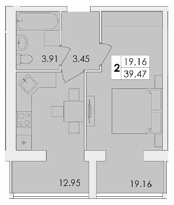 1-комнатная 39.47 м² в ЖК GREEN VILLAGE от 11 500 грн/м², Житомир
