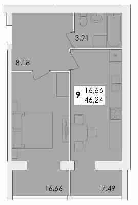 1-кімнатна 46.24 м² в ЖК GREEN VILLAGE від 12 200 грн/м², Житомир