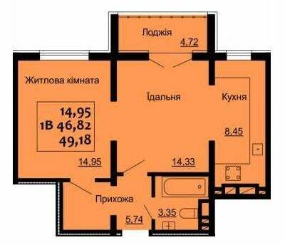1-кімнатна 48.19 м² в ЖК Варшавський від 14 100 грн/м², м. Ковель