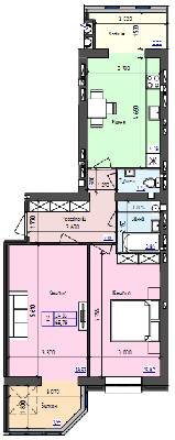2-кімнатна 65.78 м² в ЖК Атлант від 15 300 грн/м², Луцьк