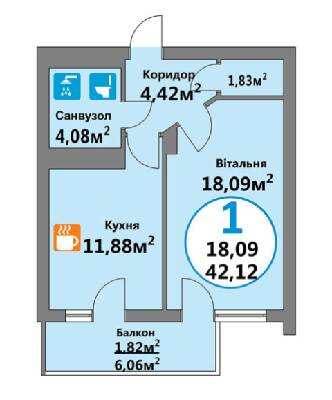 1-кімнатна 42.12 м² в ЖК Еко-дім на Тракті 4 від 17 000 грн/м², с. Лисиничі