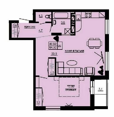 2-комнатная 64.5 м² в ЖМ Beverly Hills от 13 000 грн/м², Тернополь