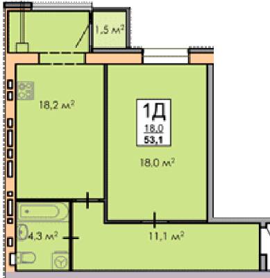 1-комнатная 53.1 м² в ЖК Andorra от 16 000 грн/м², Черкассы