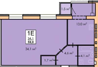 1-комнатная 59 м² в ЖК Andorra от 16 000 грн/м², Черкассы