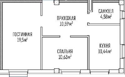 2-комнатная 55.74 м² в ЖК Лондон Парк от 31 950 грн/м², Киев