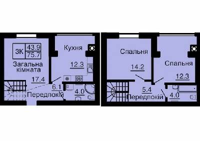 Дворівнева 75.7 м² в ЖК Sofia Nova від 35 000 грн/м², с. Новосілки