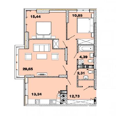 3-комнатная 80.95 м² в ЖК Crystal Avenue от 28 000 грн/м², с. Петропавловская Борщаговка