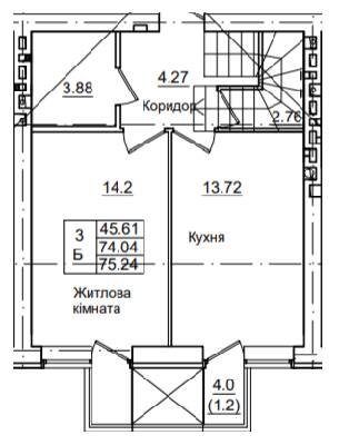 3-кімнатна 75.24 м² в ЖК Петрівське містечко від 15 150 грн/м², с. Святопетрівське