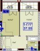 1-комнатная 37.55 м² в ЖК Sky-2 от 19 000 грн/м², г. Ирпень