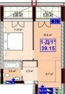 1-кімнатна 39.15 м² в ЖК Sky-2 від 24 350 грн/м², м. Ірпінь