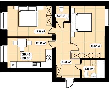 2-комнатная 60 м² в ЖК Баск&Вилль от 16 600 грн/м², г. Ирпень