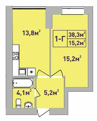 1-кімнатна 38.3 м² в ЖК Центральний-Преміум від 22 200 грн/м², м. Ірпінь