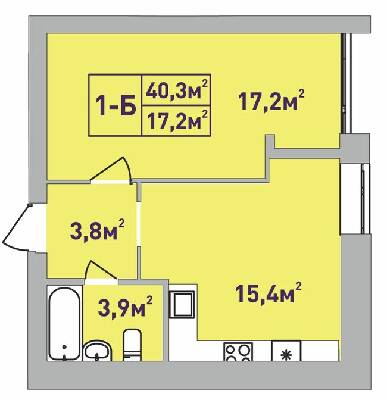 1-кімнатна 40.3 м² в ЖК Центральний-Преміум від 31 650 грн/м², м. Ірпінь