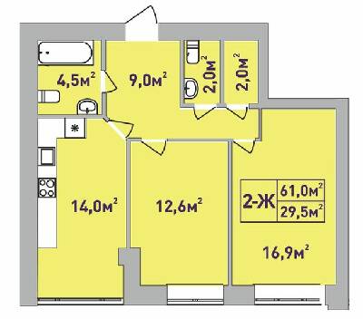 2-комнатная 61 м² в ЖК Центральный-Премиум от 28 850 грн/м², г. Ирпень