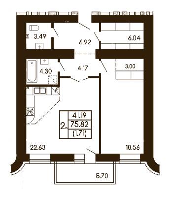 2-комнатная 75.82 м² в ЖК Чайка от 22 000 грн/м², с. Чайки
