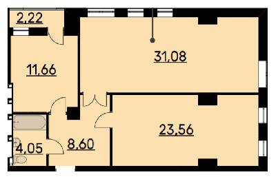 2-кімнатна 79.62 м² в ЖК Bauhaus від 29 600 грн/м², Харків