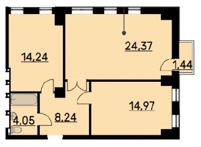 2-комнатная 66.3 м² в ЖК Bauhaus от 36 200 грн/м², Харьков