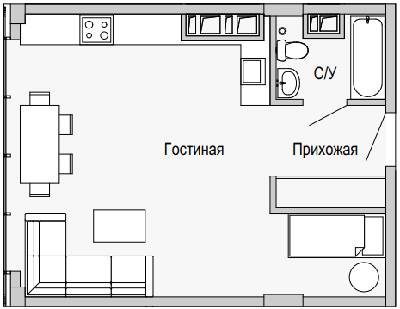 1-кімнатна 43.38 м² в Апарт-комплекс Port City від 36 200 грн/м², Дніпро