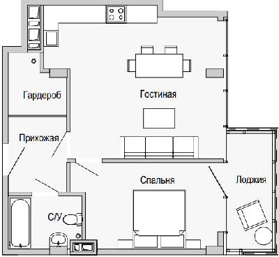 2-кімнатна 62.83 м² в Апарт-комплекс Port City від 36 200 грн/м², Дніпро