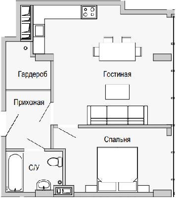 2-кімнатна 56.63 м² в Апарт-комплекс Port City від 36 200 грн/м², Дніпро
