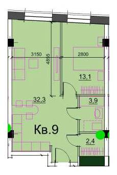 1-комнатная 51.7 м² в ЖК Loft White от 36 050 грн/м², Днепр