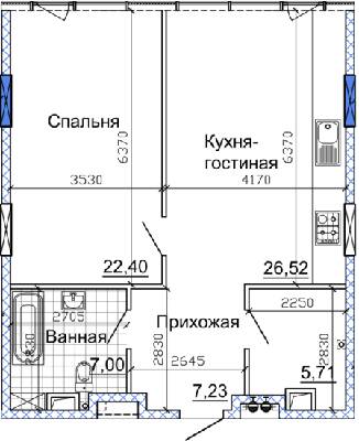 1-кімнатна 70.78 м² в ЖК Nebo від 40 200 грн/м², Дніпро
