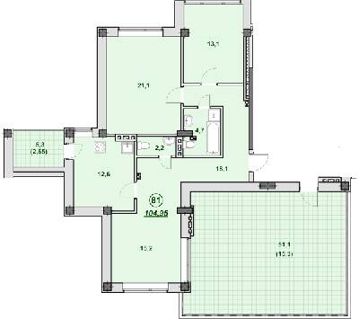 3-комнатная 104.95 м² в ЖК Южный от 27 400 грн/м², Днепр