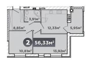 2-кімнатна 56.33 м² в ЖК URBANHouse від 16 100 грн/м², Хмельницький