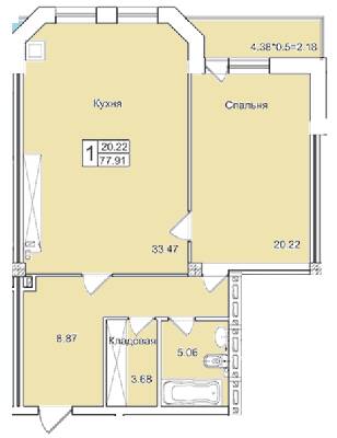 1-кімнатна 77.91 м² в ЖК English house від 26 300 грн/м², с. Крижанівка