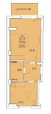 1-кімнатна 40.52 м² в ЖК Ventum від 17 350 грн/м², с. Крижанівка
